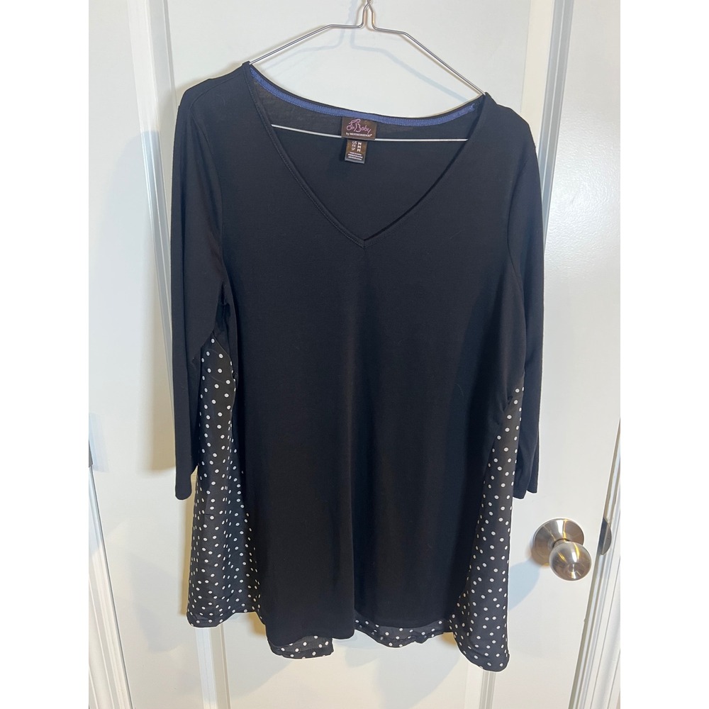 Oh Baby by Motherhood Women Maternity Top Polka Dot Contrast Black Size M
